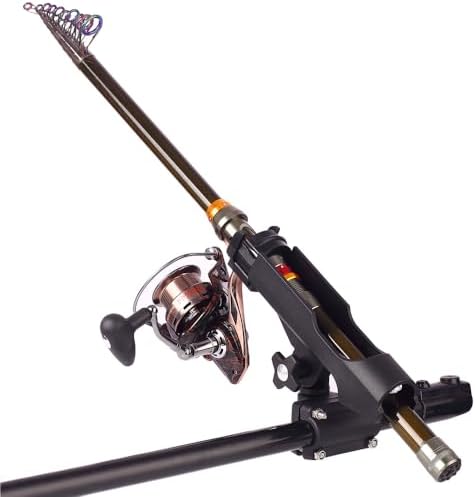HiUmi Adjustable Black Fishing Rod Holder for Boat Kayak Swivel Side Mount Kits Tackle - Image 5
