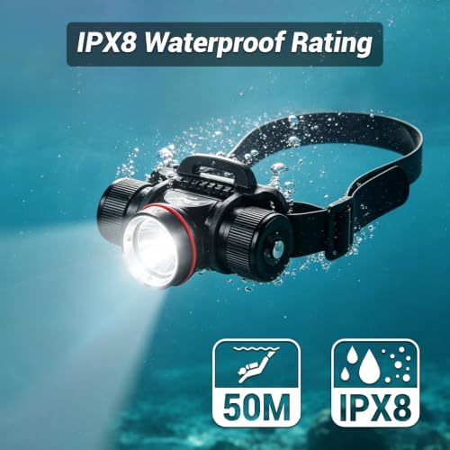 Diving Headlamp Scuba Dive Light, 5 Modes, Bright, Underwater 60m - Image 5