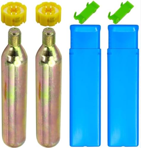 2 Pack PFD 24/33 Grams CO2 Cylinder Cartridge 1/2-inch Thread for Inflatable Life Jacket Life Vest Lifesaving Belt for Water Sports Fishing, Surfing, Sea Activities by Unknown