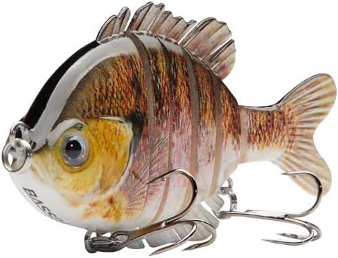 BASSDASH SwimPanfish Multi Jointed Bluegill Bass Fishing Lure Swimbaits by Bassdash