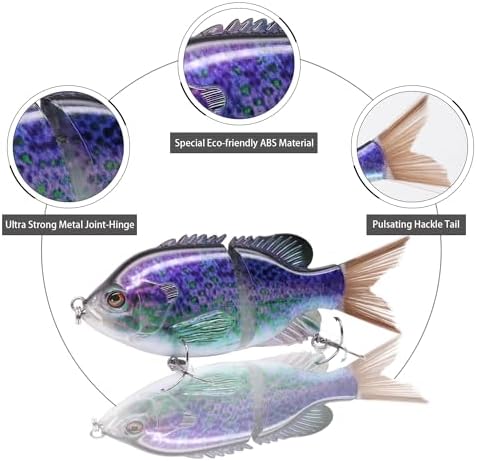 TRUSCEND Swimmax Easy Catch Fishing Lures with BKK Hooks, Wiggling, Vibrating, Rattling and Gurgling for More Bite, Heavy-Duty Dyneema Fiber Jointed Swimbaits for Bass, Trout, Walleye, Crappie, Pike - Image 4