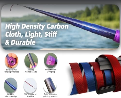 Telescopic Tenkara Fly Fishing Rod, Lightweight Freshwater Stream Fishing Pole for Panfish and Trout - Image 5