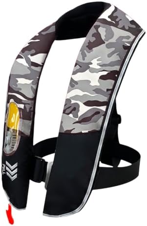 Manual Inflatable Life Jacket,Preserver PFD for Adults,Life Vest for Adults,Supports Weight up to 330 pounds by NAUTISHIELD