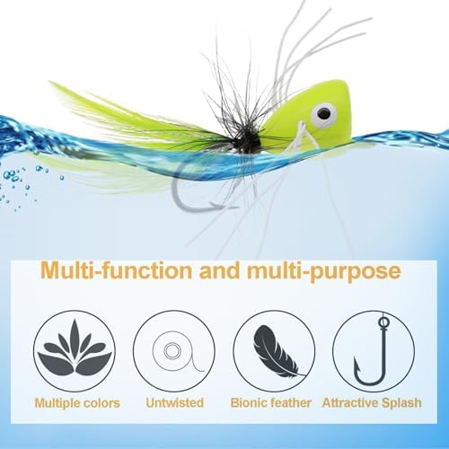 Fly Fishing Poppers Dry Flies Topwater Lures Bass Trout Kit Pro XL - Image 5