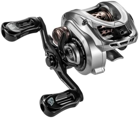 HICC50 Compact Baitcaster Fishing Reels - 4.7oz Ultra Smooth Bait Finesse Casting 30 Magnetic Brake, 7.1:1/8.1:1 Ratio10+1 Double Shield Bearing for Saltwater Freshwater with Dual spools by DOVIELLO