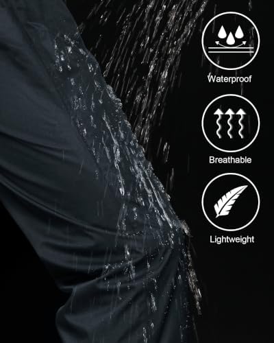 iCreek Men's Rain Pants Waterproof Breathable Lightweight Rain Over Pants - Image 4