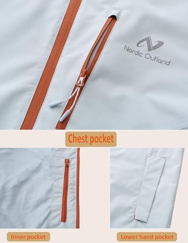 NORDIC OUTLAND Rain Jacket Men,Waterproof Breathable Long Raincoat with Hood Mesh Lining,Windbreaker for outdoor activities - Image 3
