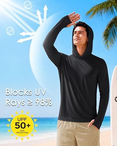 Boladeci Men's UPF 50+ Sun Protection Lightweight Hoodie Shirts Long Sleeve Fishing Shirt SPF UV Hiking Swim - Image 3