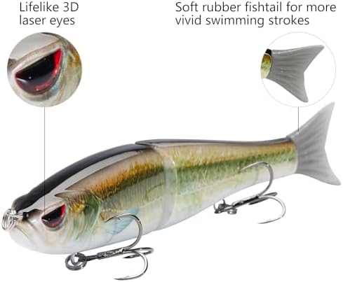 Bassdash SwimShad Glide Baits Jointed Swimbait Bass Pike Salmon Trout Muskie Fishing Lure - Image 4