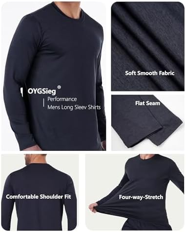 OYGSieg 6/7 Pack Men's Quick Dry Long Sleeve UPF50+ Sun Shirts - Image 5