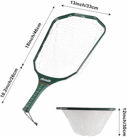 Aventik Fly Floating Fishing Net Carbon Fiber Landing Trout Net Light Weight Clear Rubber Ghost Net Catch & Release - Image 3