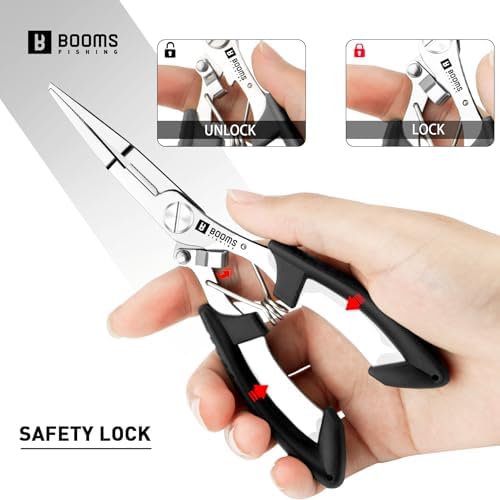 Booms Fishing H01 Small Fishing Pliers Scissors Braid Cutters Stainless Steel Fishing Tools Split Ring Pliers Hook Remover - Image 6