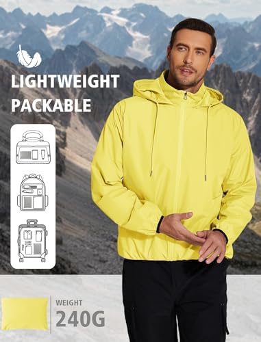 COOFANDY Men's Light Rain Jacket Packable Waterproof Raincoat Windbreaker - Image 2