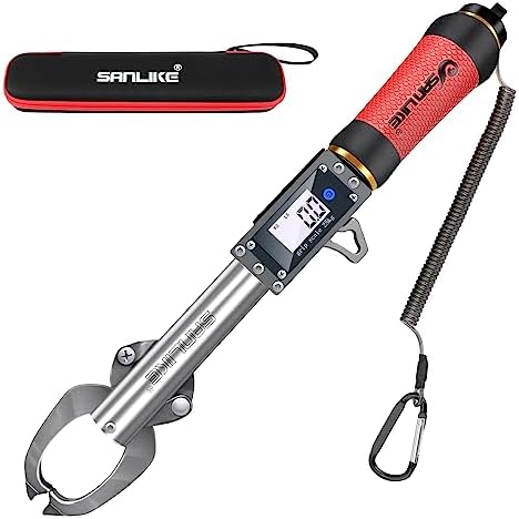 SANLIKE 55LB Digital Fish Gripper Stainless Steel Waterproof Fishing Scale by SANLIKE