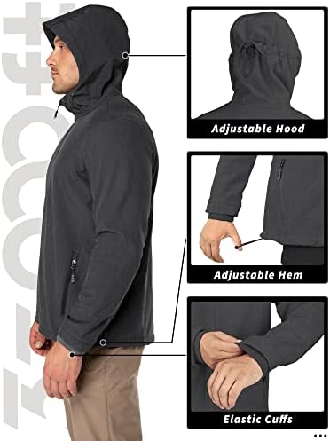33,000ft Men's Hooded Fleece Lined Rain Shell Jacket Waterproof Lightweight - Image 5