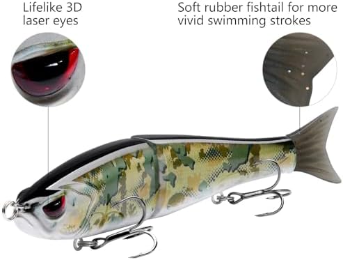 Bassdash SwimShad Glide Baits Jointed Swimbait Bass Pike Salmon Trout Muskie Fishing Lure - Image 4