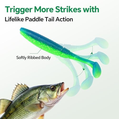 Clearance Bionics-Designed Durable Soft Plastic Fishing Lures Kit with Bonus Accessories, 3/4/5/6 Inch, 9-Type Lifelike Swimbaits in One Gear Set Included Tackle Box for Bass - Image 4