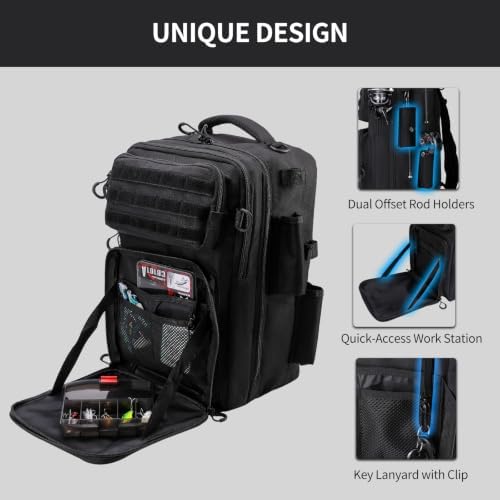 Fishing Backpack with Rod Holder, Fishing Tackle Bag - Image 4
