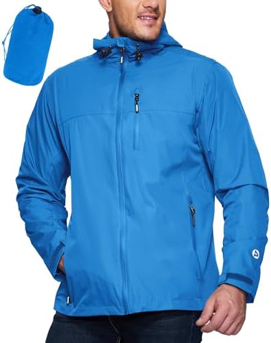 Outdoor Ventures Men's Packable Rain Jacket Waterproof Lightweight Raincoat by OutdoorVentures