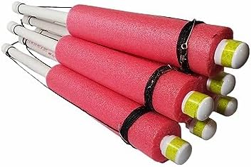 Rhodes Fishing Jugs with Floats, Nylon Lines, and Hooks for Catfish, Bass, and Lake Fish, Set of 6, Heavy-Duty and Reusable Noodles with PVC, Easy to Spot Colors 6 Pack, 22In by Unknown