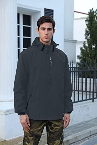 Men's Lightweight Waterproof Rain Jacket,Shell Hooded Outdoor Raincoat Hiking Windbreake jacket - Image 2