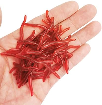1.6in/3.3/3.9in Fishing Soft Lure Trout Worm Earthworm Bait Lifelike Fake Bloodworm Grub Worm Soft Fishing Lure Baits - Image 3