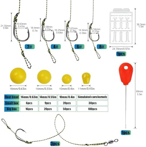 CWSDXM Carp Fishing Hair Rigs Baits Carp Rigs Kit Fishing Equipment Accessories 70pcs/206pcs - Image 2