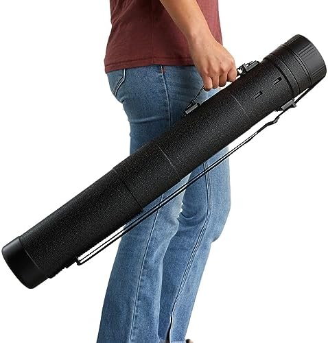 Juvale Extendable Poster Tube - Telescoping 30-49 in Poster Carrying Case - Adjustable Shoulder Strap Blueprint Tube - High-Capacity Art Storage - 5 in Diameter, Black - Image 6