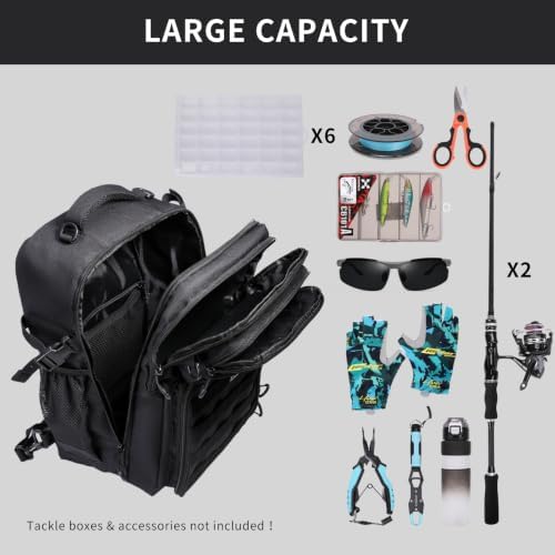 Fishing Backpack with Rod Holder, Fishing Tackle Bag - Image 3