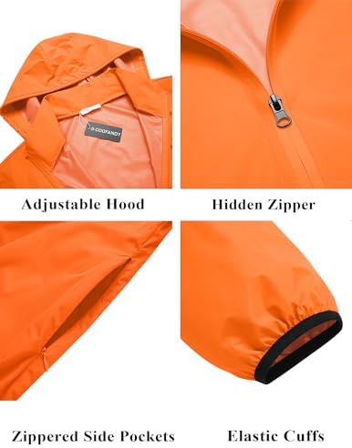 COOFANDY Men's Light Rain Jacket Packable Waterproof Raincoat Windbreaker - Image 5