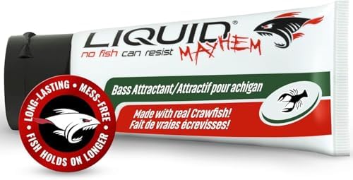 Liquid Mayhem Bass Fish Attractant Gel 60 ml / 2 oz · 60 Uses – Real Anchovy Bait & Aminos | UV-Enhanced Long-Lasting Gel – All Lure Types by LiquidMayhem