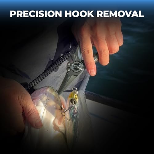 GOMEXUS Fishing Pliers Saltwater with Side Cutters, Never Rust Inshore & Nearshore Titanium Fishing Gear with Lanyard & Leather Sheath, Hook Remover, (Straight Nose, 7 INCHES) - Image 6