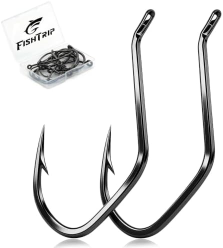 FishTrip Catfish Hooks, 25/50pcs Live Bait Hook for Flathead Catfishing by FishTrip