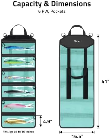 CVLIFE 6-Pocket PVC Mesh Fishing Lure Bag, Tackle Storage Organizer - Image 3