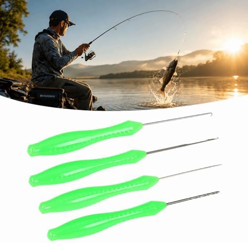 Fishing Baiting Tool Kit, ABS and Metal 4 in 1 Rigging Set with Hook Needle, Bait Driller, Knot Puller for Carp, Baiting and Tackle Rig Setup Use - Image 4