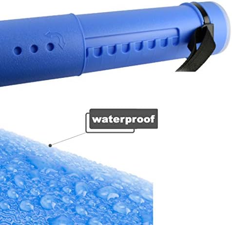 2-Pack Extendable Poster Tubes Expand from 24.5” to 40” with Shoulder Strap | Carry Documents, Blueprints, Drawings and Art | Blue and Yellow Portable Durable Round Storage Cases with Lids and Labels - Image 4