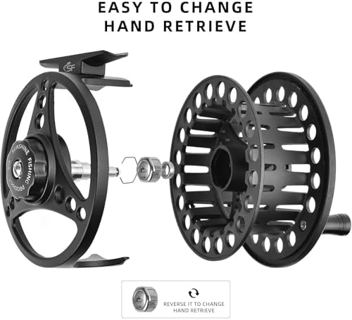 SF SF-001 Large Arbor Fly Fishing Reel with Aluminum Alloy Body 3/4wt 5/6wt 7/8wt Die Cast Pre-Loaded Fly Reel with Line Combo for Trout Bass Carp Pike Panfish - Image 4