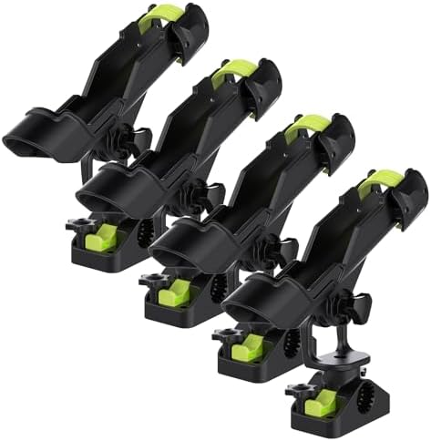 Combo Mount Fishing Rod Holders - 360 Degree Adjustable Boat Rod Rack by Hikeen