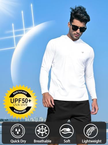 NORTHYARD Men's Sun Hoodie Long Sleeve Fishing Shirts UPF 50+ Rash Guard - Image 3