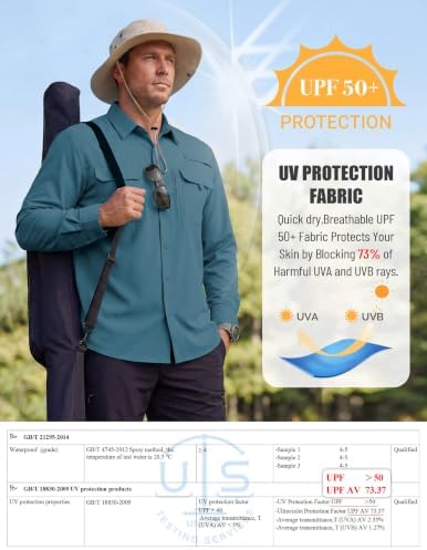 WULFUL Men's Sun Protection Fishing Shirts UPF 50+ Lightweight Quick Dry Cooling Long Sleeve Shirts for Work Hiking Safari - Image 4