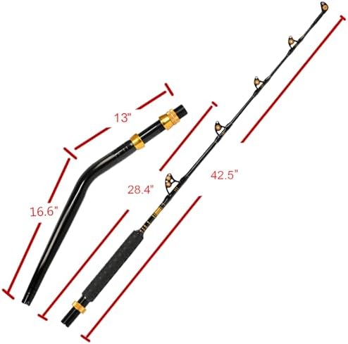 Fiblink Bent Butt Fishing Rod 2-Piece Saltwater Offshore Trolling Rod Big Game Roller Rod Conventional Boat Fishing Pole - Image 6