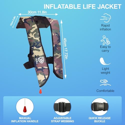 Manual Inflatable Life Jacket for Adults| Supports up to 330 lbs - Image 5