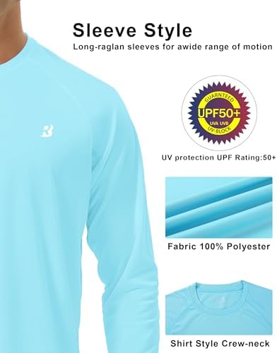 Roadbox Men's UPF 50+ UV Sun Protection Shirts, Long Sleeve Swim Rash Guard - Image 4
