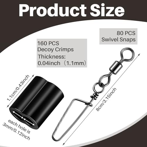 Hotop Decoy Crimp Swivel Snap Set Decoy Line Cord Crimps - Image 2