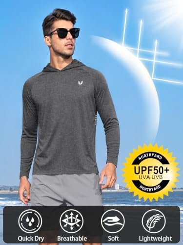 NORTHYARD Men's Sun Hoodie Long Sleeve Fishing Shirts UPF 50+ Rash Guard - Image 3