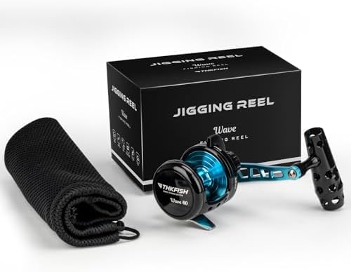 THKFISH Slow Pitch Jigging Reel, 55lbs Max Drag 6.3:1,9+2 Stainless BB Lever Drag Saltwater Heavy Duty Trolling Reel Slow Jigging Reel Saltwater Fishing - Image 6