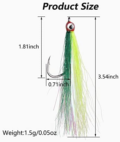 Clouser Minnow Fishing Flies, 10pcs Saltwater Fly Fishing Lures Hand Tied Clouser Minnow Fly Streamer Hooks for Bass Striper Flounder Saltwater Freshwater - Image 3