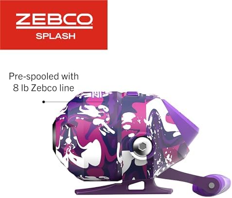 Zebco Splash Spincast Reel and Fishing Rod Combo, Fiberglass Rod, Ball Bearing System, All Metal Gears, 8-Pound Line - Image 5