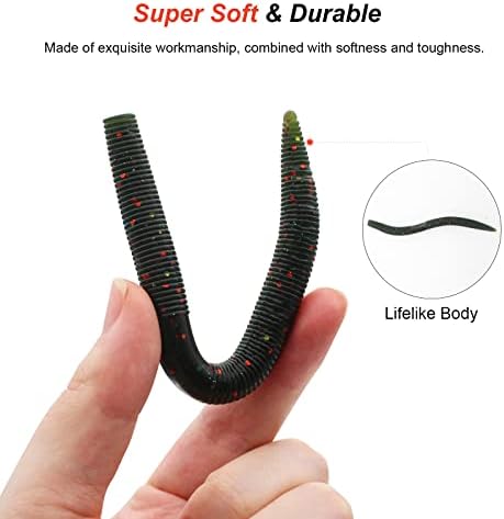 Ned Rig Kit Soft Plastic Worms Shroom Jig Heads Finesse Bass Fishing Lures - Image 3