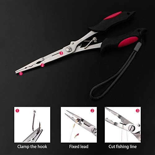 Hikary Long Nose Fishing Pliers,Ice Fishing Gear,Stainless Steel Hook Remover Braid Cutter Rustproof Fishing Multi-Tools Fishing Gripper for Freshwater Saltwater - Image 4